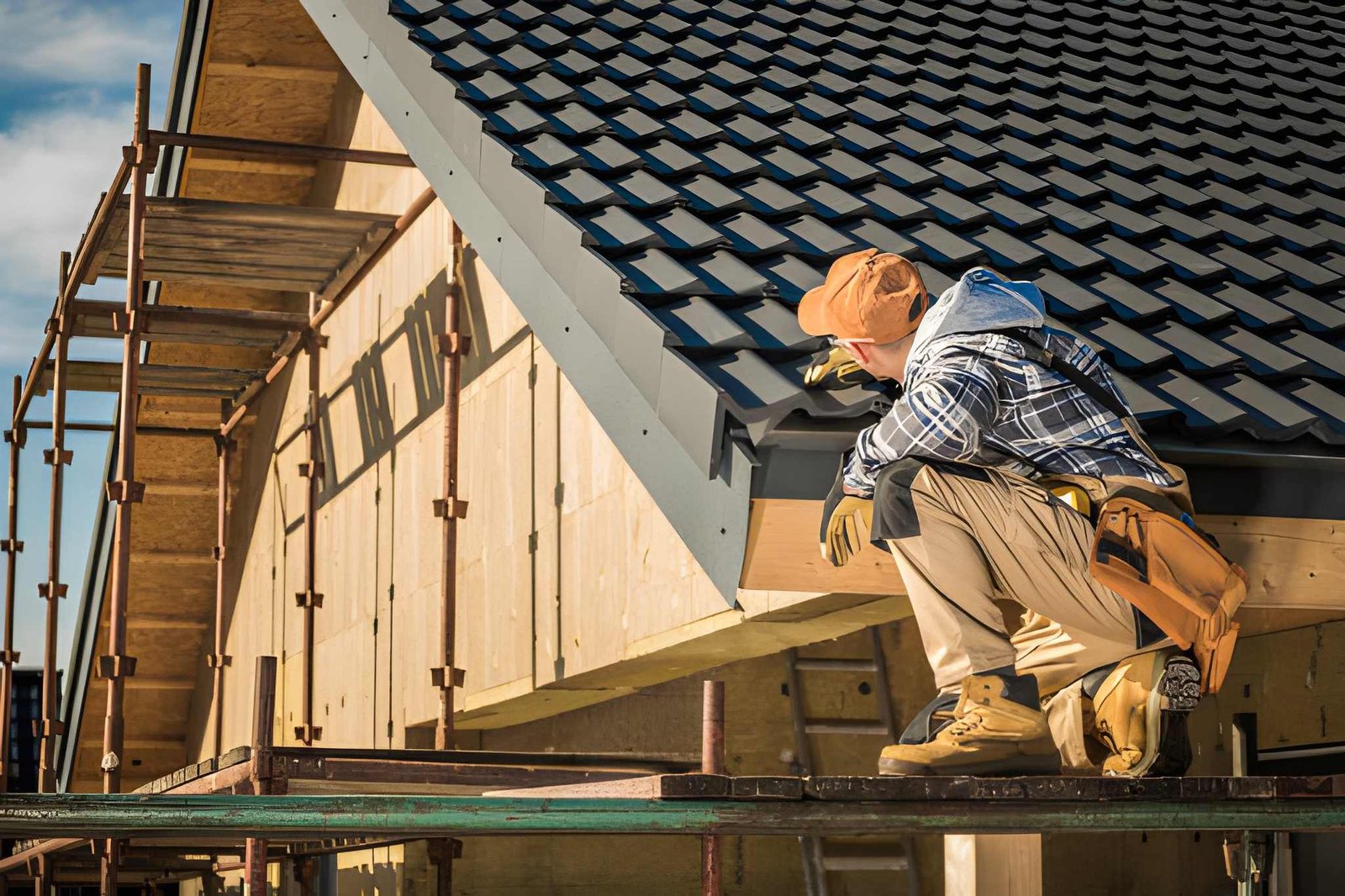 Full-service roofing contractor working on a Philadelphia property